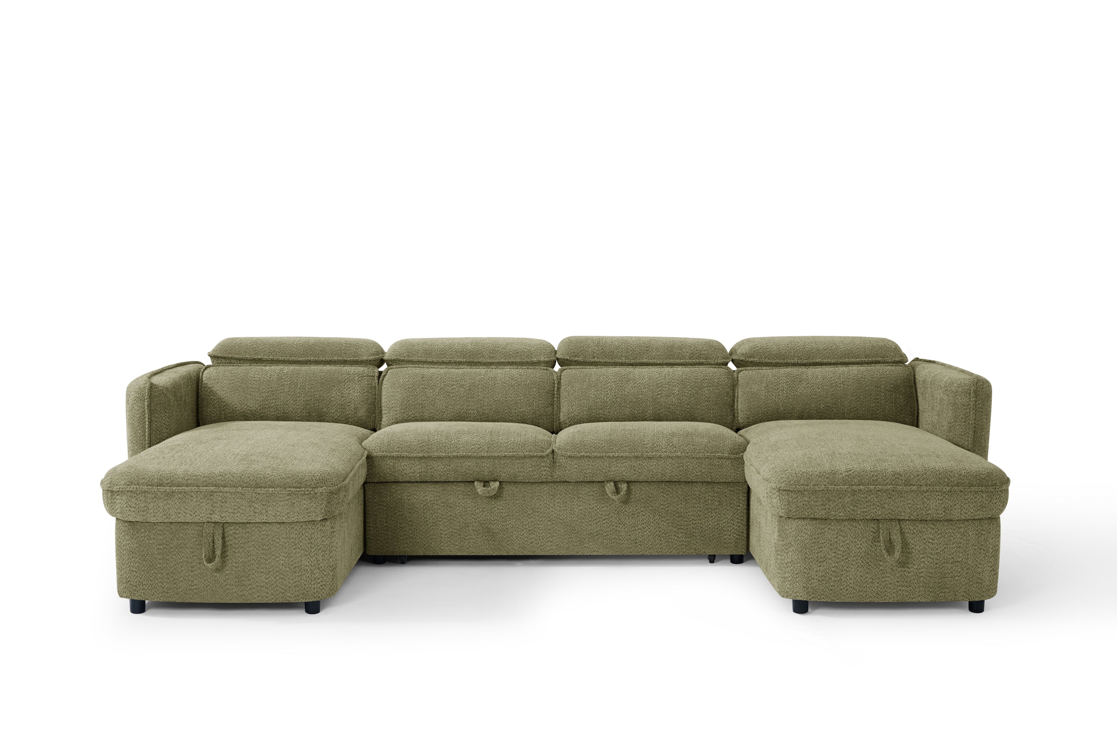 Capri Sofabed Green U Shape Corner