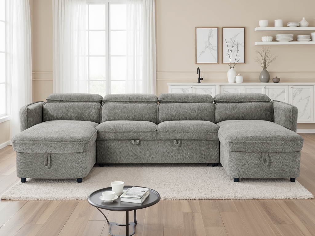 Capri Sofabed Grey U Shape Corner