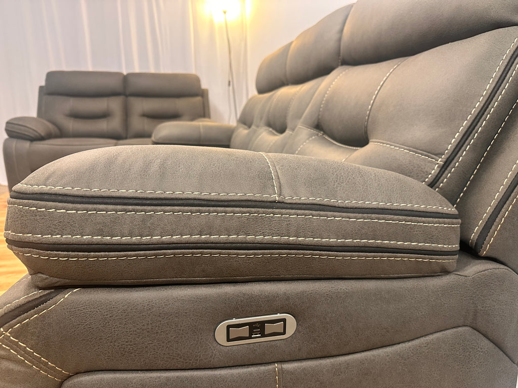 (IN STOCK) Westbrook 3+2 Electric Recliner Set - Grey