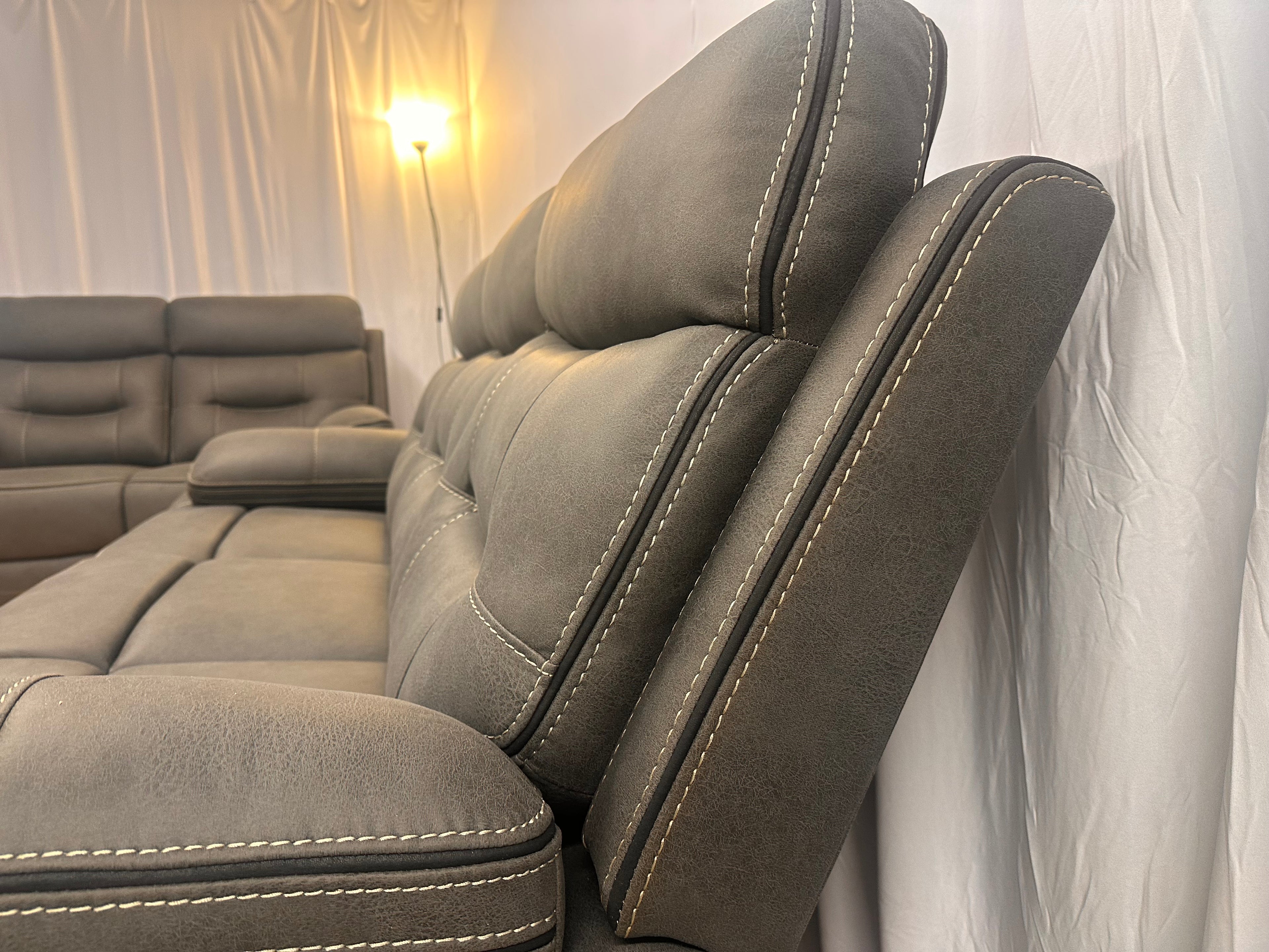 (IN STOCK) Westbrook 3+2 Electric Recliner Set - Grey